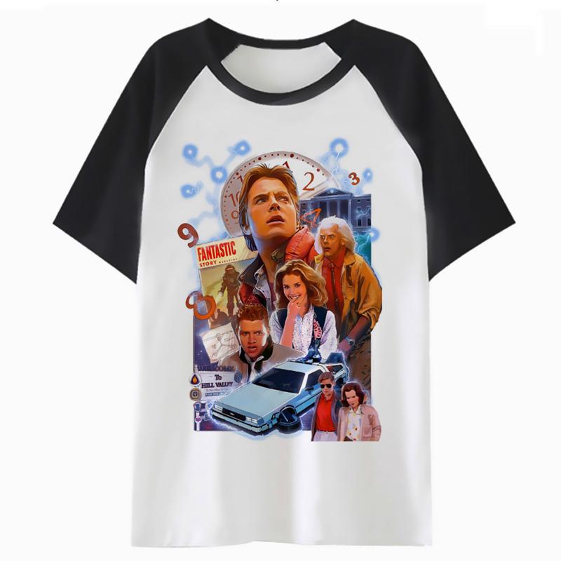 เสื้อผ้าแฟชั่นผู้ชาย เสื้อยืด เสื้อยืดลายการ์ตูน BACK TO THE FUTURE t shirt top streetwear for funny hop men tee m