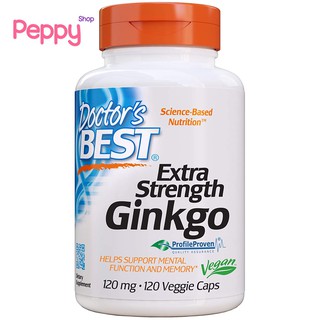 Doctors Best Extra Strength Ginkgo 120 mg 120 Veggie Caps สารสกัดใบแป๊ะก๊วย 120 เวจจี้แคปซูล