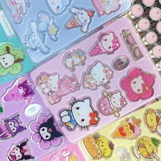 พวงกุญแจอะคริลิค รูปการ์ตูน Sanrio mymelody Kuromi Cinnamoroll เหมาะกับของขวัญ สําหรับตกแต่งภายในโต๊ะ จํานวน 7 ชิ้น