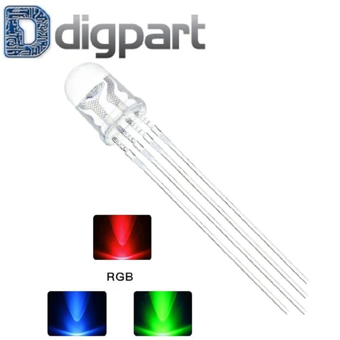 LED RGB 5mm Common Anode Anoda 4pin Tricolor 3 สี