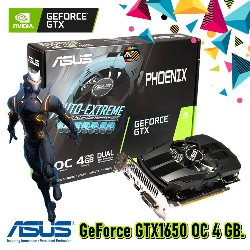 ASUS GeForce GTX1650 OC 4 GB. Phoenix Edition (สินค้ามือสอง) VGA-Card สภาพใหม่มากๆ อุปกรณ์ครบกล่อง ประกันยาวๆ by Ingrams