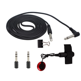 Yohi Universal String Instrument Pickup Set with Pickup + 6.35mm Audio Cable + 2pcs 6.35mm to 3.5mm Adapters + Metal Cli