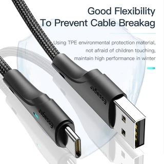 Essager 3A Type C Micro Usb 0.25 ม. / 1 ม. / 2 ม. / 3 สายชาร์จข้อมูล สายชาร์จเร็ว สําหรับโทรศัพท์มือถือ Android สายชาร์จ Type C สายไฟ