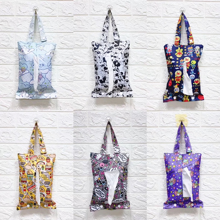 กระเป๋าใส่ทิชชู่ กันน้ำ กันฝุ่น แบบพกพา สําหรับแขวนหลังเบาะรถยนต์ - รูปที่ 2