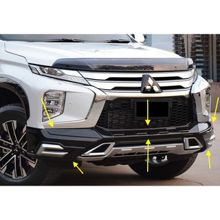 สเกิร์ตหน้ารถ Mitsubishi Pajero Sport ปี 2019 (สีดำ)