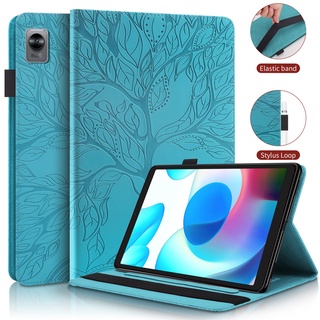 Realme Pad Mini 8.7" Tablet Case 3D Emboss Tree Leather Flip Case For Realme Pad 10.4" Cover