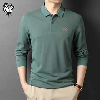 เสื้อโปโลผู้ชายแขนยาวแฟชั่นคลาสสิกผ้าฝ้ายแท้ POLO Base Shirt Jacket