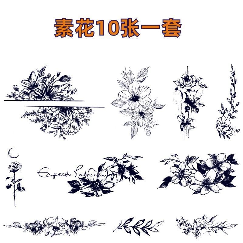Tattoo Sticker Spot Herbal Tattoo Sticker Juice Lasting Male And Female Waterproof Semi Permanent Non Reflective Plant Cute Flower Arm Rabbit Sticker Shopee Thailand