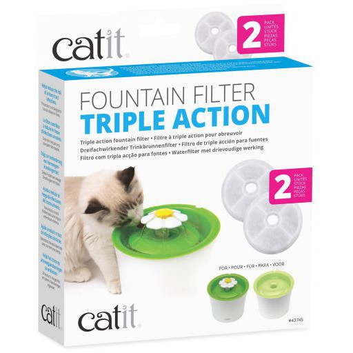Catit Triple Action Fountain Filter แผ่นกรองสำหรับน้ำพุแมว (2ชิ้น)