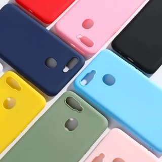 Oppo A5S F7 F9 A12 A7 Candy Color Slim Thin Matte Skin Soft TPU Android Silicon Case Cover