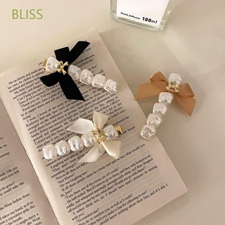 BLISS Side clip Bow Hair Clip Fashion Barrette Hair Accessories Women Hairpin Elegant Imitation Pearls Jewelry Temperament Duckbill/Multicolor