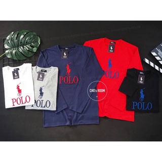 เสื้อยืดคอกลมแขนยาวปักนูน POLO