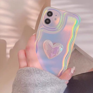 พร้อมส่ง🦄เคสสำหรับ iPhone case เคสไอโฟน เคสโฮโลแกรม โฮโลแกรมด้านหัวใจนูน💖 hologram i11-12Promax,13,13Pro,13Promax