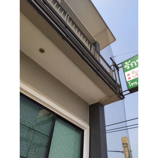 ชุดตาข่ายกันนก  PP สีดำ หน้ากว้าง 3 x 3 เมตร พร้อมห่วงและพุก