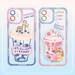 เคสโทรศัพท์มือถือนิ่ม ป้องกันเลนส์กล้อง ลายบลูเบอร์รี่ สําหรับ Xiaomi Redmi Note 11 11S 10 10S 4G 10C 10 9S 9 8 7 6 7A S2 9T 9A 9C Poco X3 NFC GT F3 F2 M3 M4 Pro 5G 4G ชาพีช