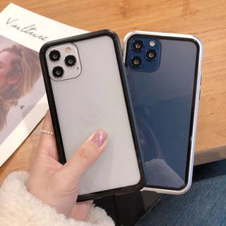 A001 * พร้อมส่ง (กระจกหลัง)เคสโทรศัพย์ iP11 6G 7G SE2020 6PLUS 7PLUS 8PLUS 8G X XR XSMAX เคสแม่เหล็กประกบ กันกระเเทก