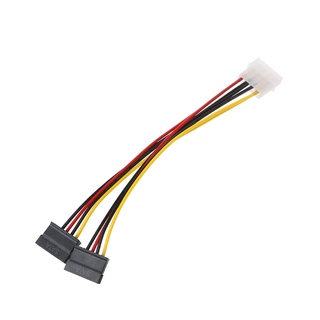 R * Molex 4Pin Male To 2X Serial Ata 15Pin Female Y Splitter Ata สายเคเบิ้ลพลังงาน 15ซม.สําหรับโมเดลรถยนต์