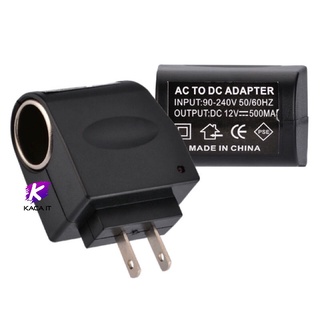 Kacha IT DC อะแดปเตอร์ Adapter ตัวแปลงไฟบ้าน ให้เป็นไฟ 12V DC 0.5A แบบที่ปลั๊กในรถยนต์ (สีดำ)