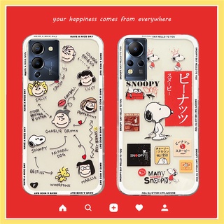 เคสโทรศัพท์ 2022 New Creative Phone Case Infinix Note 12 G96 G88 11 12 Pro 5G 4G Cute Cartoon Snoopy Couples Casing Silicagel TPU Soft Case Transparent Back Cover Shockproof Protection Shell เคส