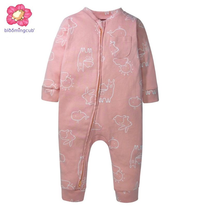 Bloomingcub Two way zipper sleepsuit ชุดหมีคลุมเท้า ชุดนอนเด็กซิปสองทาง ชุดนอนเด็ก ชุดหมีเด็กแรกเกิด บอดี้สูทเด็ก