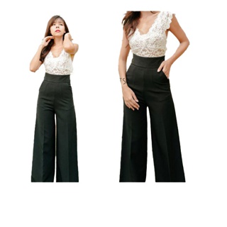 Perfect Pants02 กางเกงผู้หญิงขาบานเอวสูงมีกระเป๋า