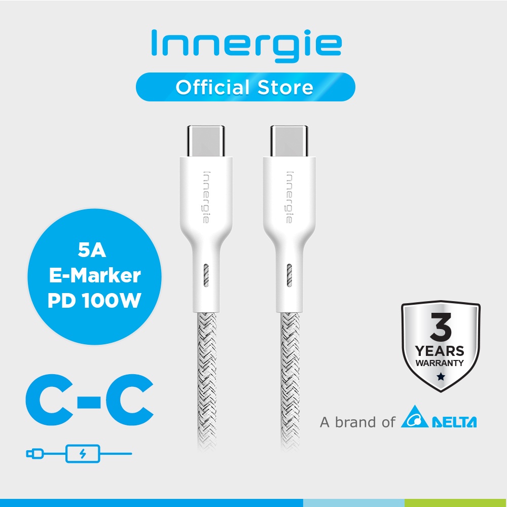 Innergie C-C 1.8m USB-C to USB-C Cable สายชาร์จเร็ว C-C 5A E-Marker 100 ...