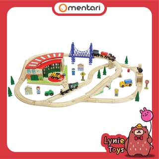 Mentari ของเล่นไม้ ชุดรถไฟรางในเมืองใหญ่ City Junction Train Set