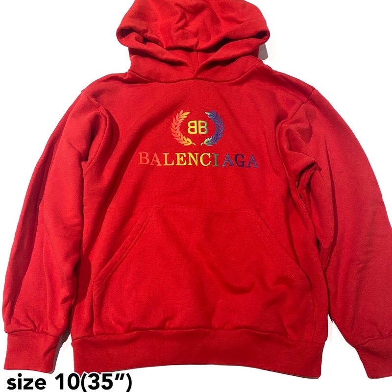Balenciaga hoodie red BB logo rainbow เสื้อฮู้ด เสื้อ บาเลนเซียก้า ของแท้ ส่งฟรีEMS ทั้งร้าน