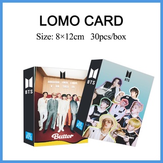 การ์ดโลโม่ใหญ่ โฟโต้การ์ด ขนาด 8×12cm 30แผ่น/กล่อง BTS Butter,BLACKPINK,GOT7,TREASURE,JUNGKOOK LOMO CARD