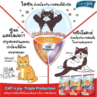 Cat 'n Joy Tripple Protection แคทเอ็นจอย อาหารแมวเม็ด 1.2kg