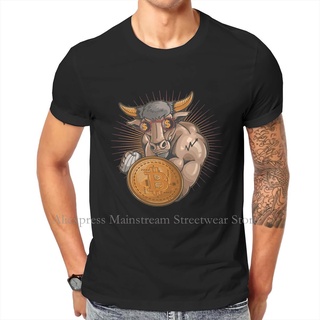 เสื้อยืดคอกลม พิมพ์ลายกราฟฟิค Crypto mining bull btc แฟชั่นสําหรับผู้ชาย 2022 2022S-5XL