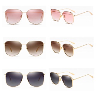 GAMT aviators film แว่นกันแดด ทรง 7 เหลี่ยม กรอบทอง มาพร้อมผ้าเช็ด