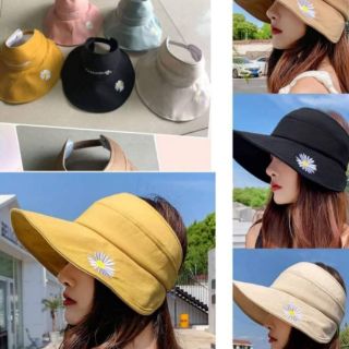 👒หมวกกันแสงUvใส่ครึ่งหัว ดอกเดซี่👒พร้อมส่งในไทย🇹🇭