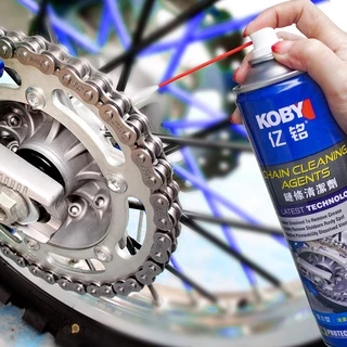 KOBY เซ็ตดูแลโซ่มอเตอร์ไซค์ น้ำยาล้างโซ่ 560ml + สเปรย์หล่อลื่นโซ่ 450ml ฟรี! แปรงขัดโซ่