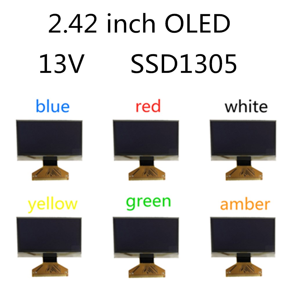 13V SSD1305 SSD1305Z plug Industrial quality 2.4/2.42 inch OLED display 12864 LCD screen highlight d