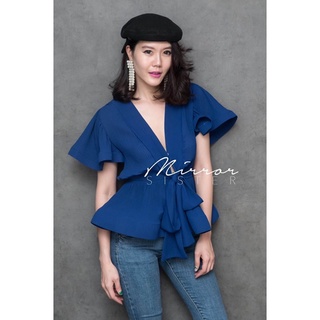 LiPZy PLEATed BLouSE” เสื้ออัดพลีททรงสวยเก๋แซ่บ ดีเทลเริ่ดทั้งตัว ช่วงคอวีแขนระบายแต่งขอบvolumeขอบใหญ่