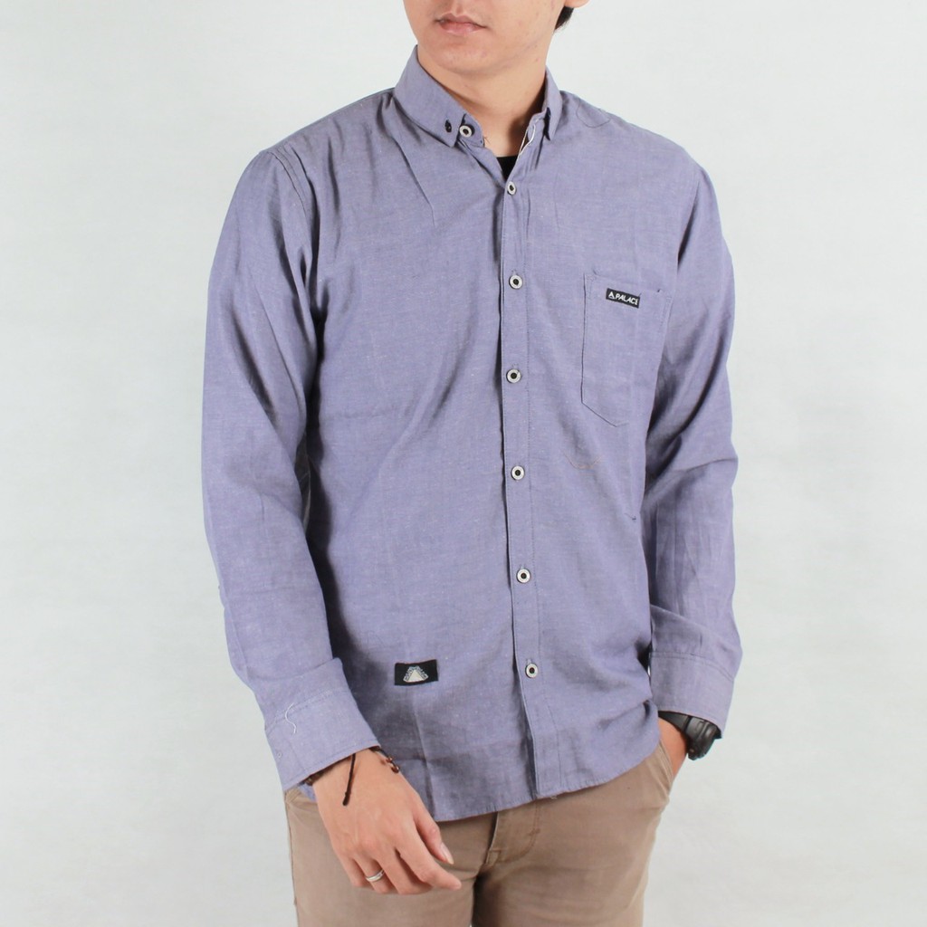 KEMEJA เสื้อเชิ้ตผู้ชาย PLAIN SHIRT CHEAP SHIRT OFFICE SHIRT CJ3MS2 "เสื้อตัวยาว 2679 สีดําธรรมดาทรง