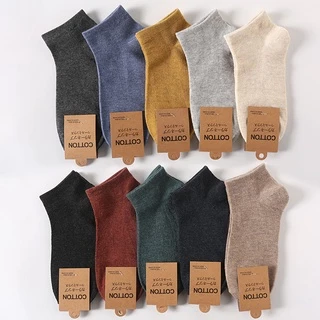 GIANTSHOP ถุงเท้าข้อสั้น ถุงเท้าสีพื้น 11 สี Unisex (N-1411)