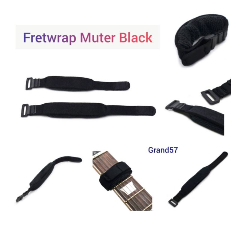 Fretwrap กีตาร์เบสสีดํา Fretwraps String Turning Mute Damper Fret Wrap