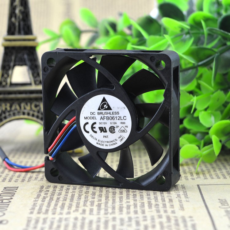 Delta 6 ซม. 6013 12V 0.12A พัดลมระบายความร้อนสามสาย AFB0612LC-8E1Q