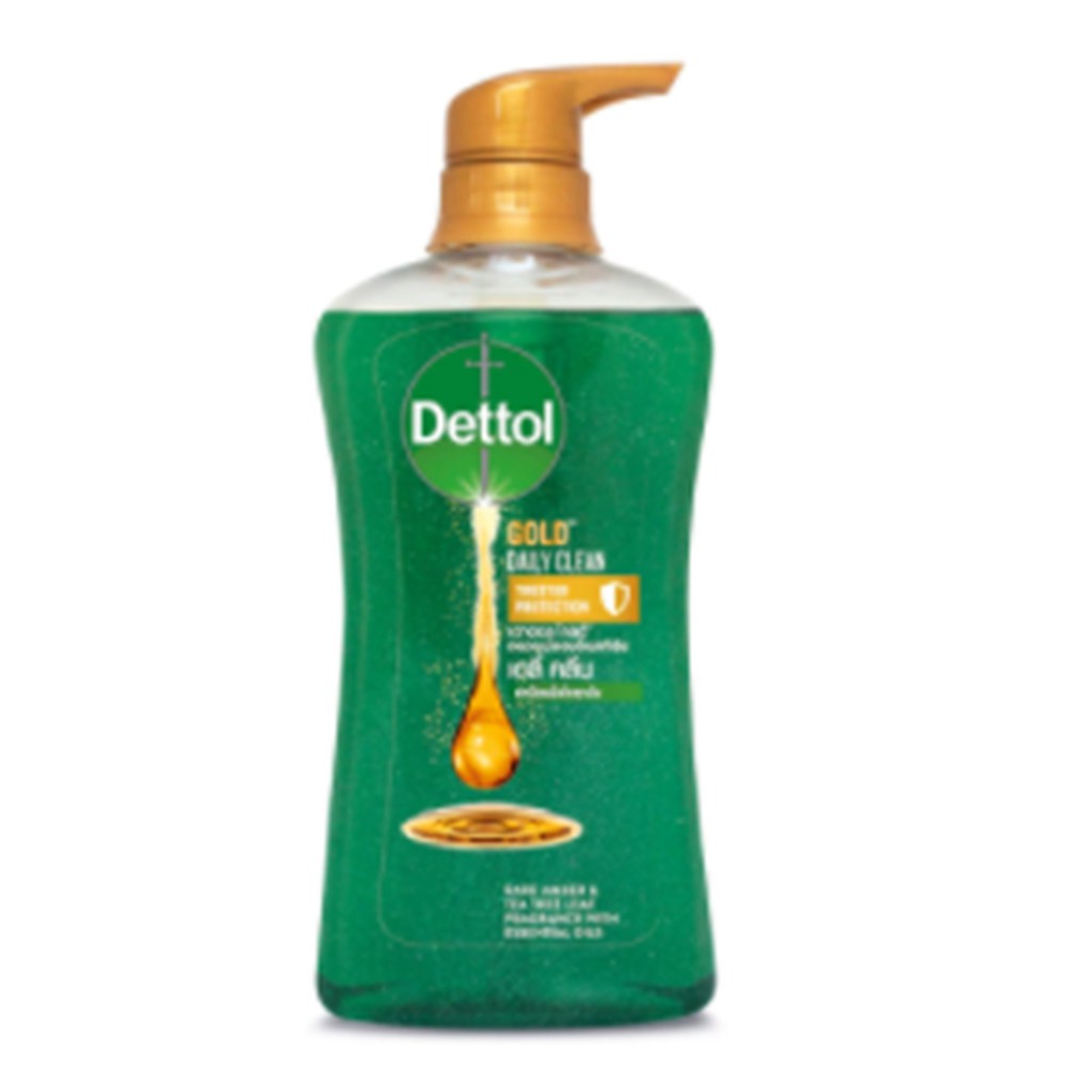 Dettol Shower Gel Gold Antibacterial Daily Clean Formula 500 ml.เดทตอลเจลอาบน้ำโกลด์แอนตี้แบคทีเรียสูตรเดลี่คลีน 500มล.