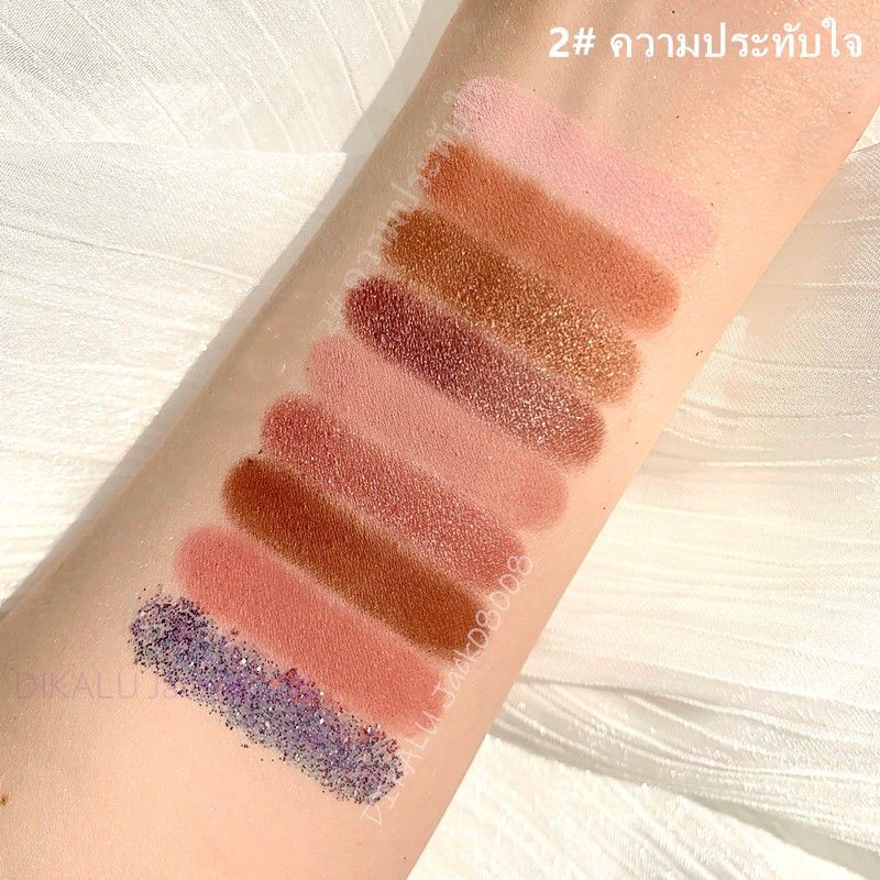 (D6) LAMEILA  พาเลทอายแชโดว์ 9สี [พาเลท9สีกล่องยาว] เนื้อดินน้ำมัน สีสวย ติดทน กันน้ำ 9ช่อง