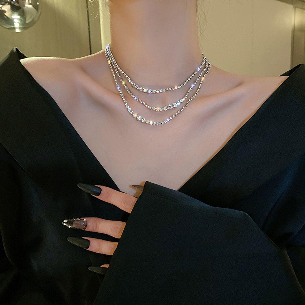 Collana Clavicola Con Perle Di Vetro - Design Fiore, Per Donne, Gioiello Elegante - Foto 13