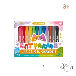 สีเทียนเนื้อเจล แก๊งน้องแมว12สีสดใส  Cat Parade Gel Crayons- Set of 12