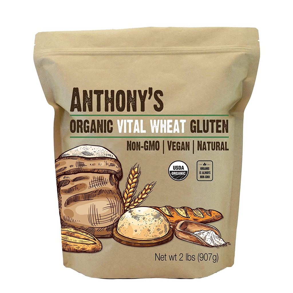นำเข้าจากอเมริกา 🇺🇸 แป้งคีโต keto แป้งวีทกลูเต้น 100% คุณภาพสูง  Anthony's Organic Vital Wheat Gluten (907g.)
