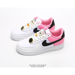 pink and black air force ones