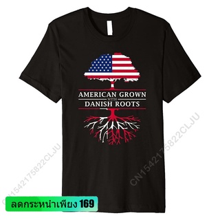 เสื้อยืด ผ้าฝ้าย พิมพ์ลาย American Grown With Danish Roots - Denmark สําหรับผู้ชาย ขายส่ง