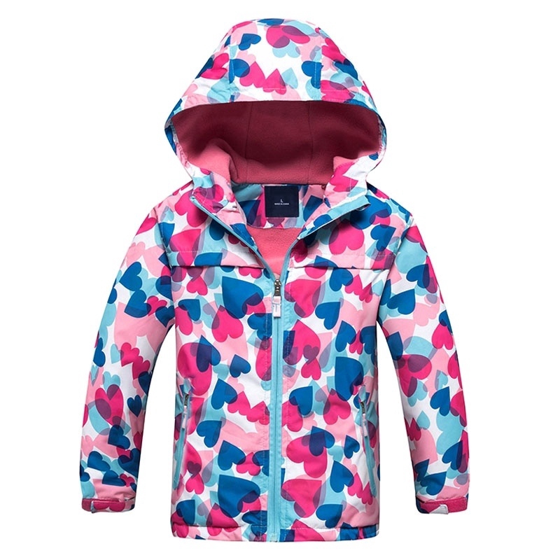 เสื้อแจ็คเก็ตกันน้ําเด็กผู้หญิงกีฬาเด็ก Double-deck Polar Fleece Windbreaker Warm Coat