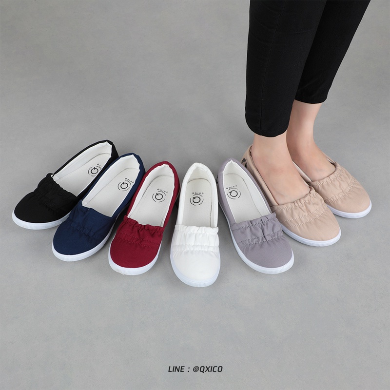 รองเท้าผ้าใบสีขาว รองเท้าผ้าใบผู้หญิง Qxico รุ่น QZ1005 รองเท้าผ้าใบ Alby comfort