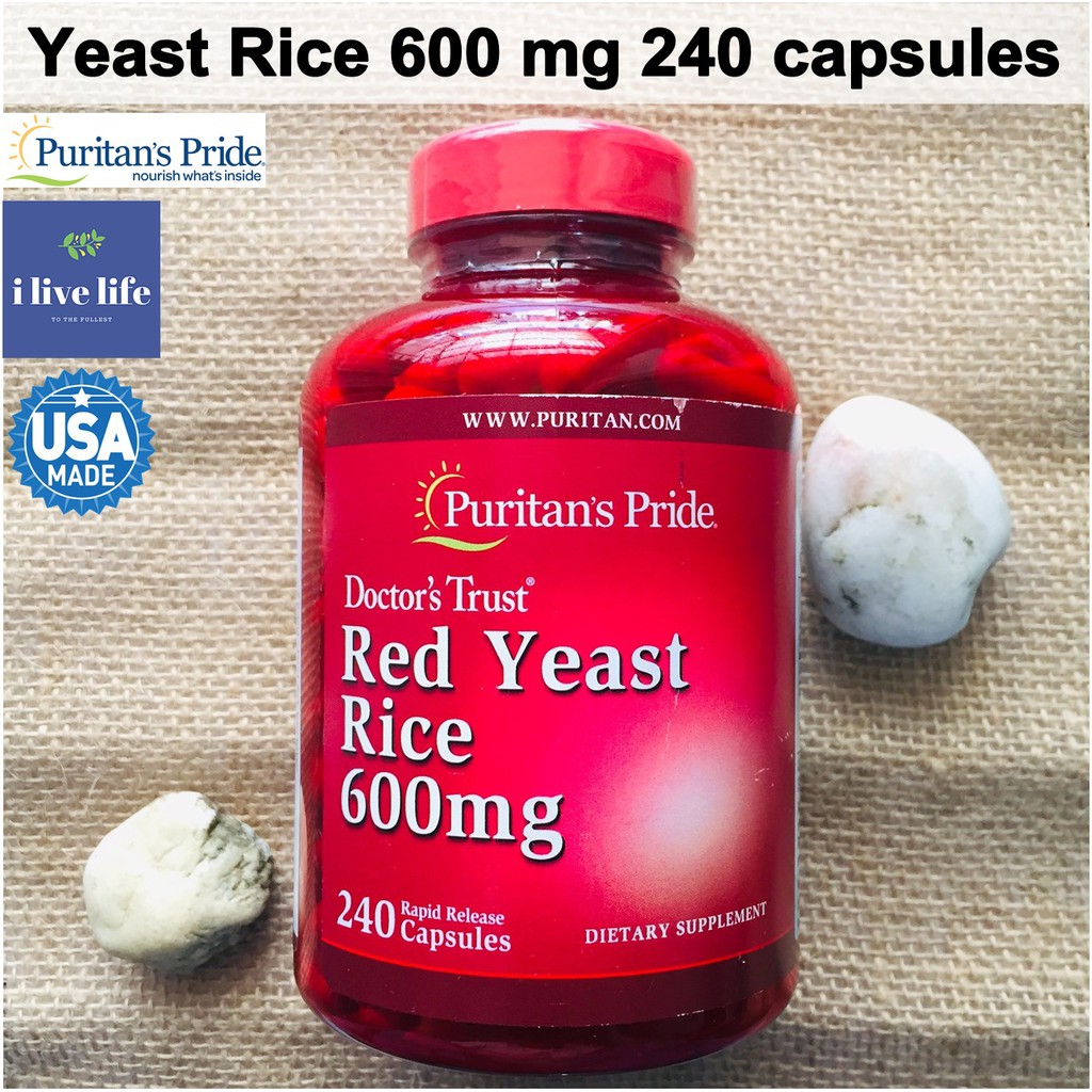 ข้าวยีสต์แดง Red Yeast Rice 600 mg 240 capsules - Puritan's Pride